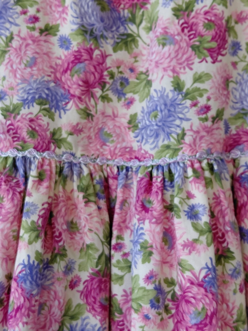 Vintage Girls Floral Dress Size 6 | Pink Purple Cottagecore Tie Back - Picture 10 of 15